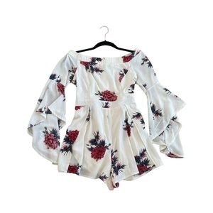 White floral boutique romper